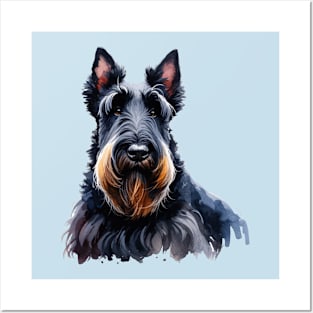 Scottish Terrier Watercolor Painting - Beautiful Dog Posters and Art